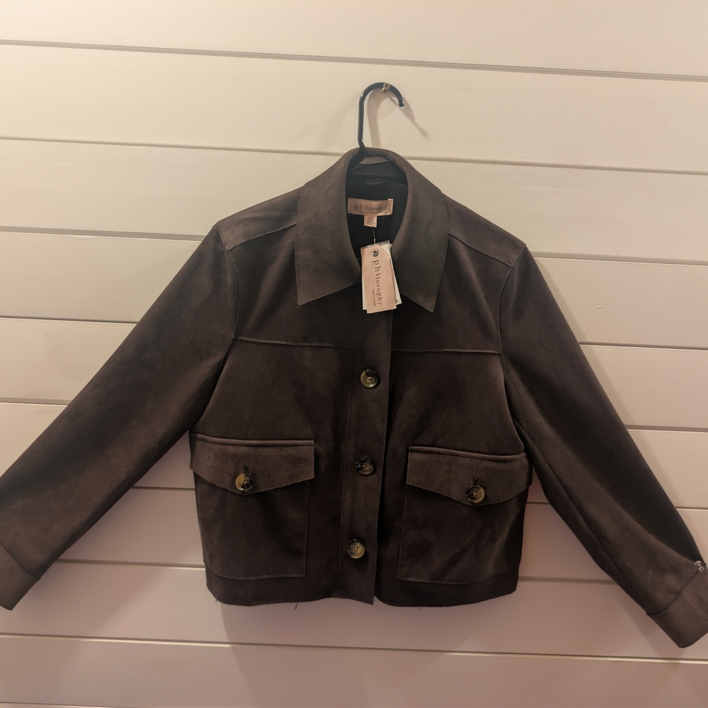 Philosophy Dark Brown Suede Jacket - Picture 6 of 7